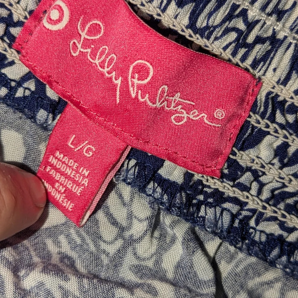 Lilly Pulitzer for Target Blue and White Strapless Jumpsuit. Size L. EUC - Picture 9 of 11